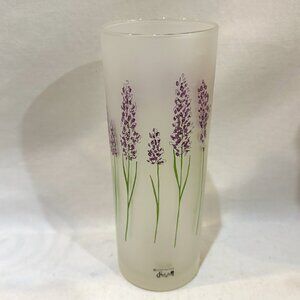 Dartington Frosted Glass Floral Tumbler Lavender Made in France